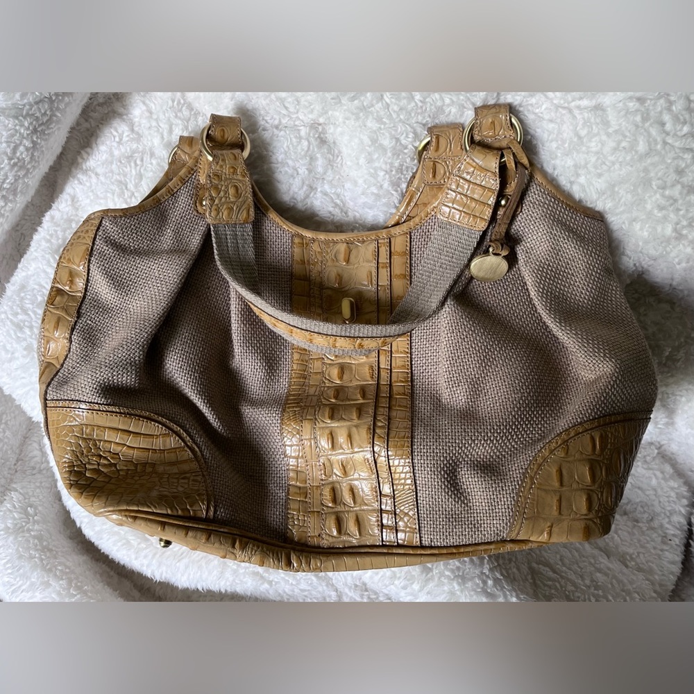 Yellow Alligator Brahmin bag